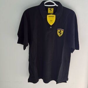 Men’s Ferrari polo shirt black size large NWT
